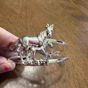 Silver Horse Bangle Bracelet
